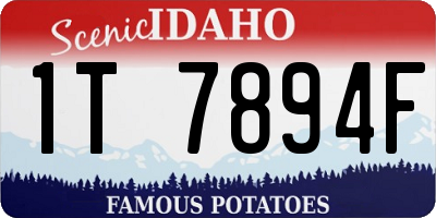 ID license plate 1T7894F