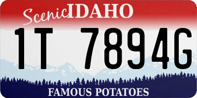 ID license plate 1T7894G