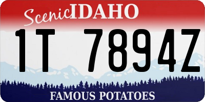ID license plate 1T7894Z