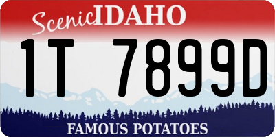 ID license plate 1T7899D