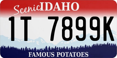 ID license plate 1T7899K