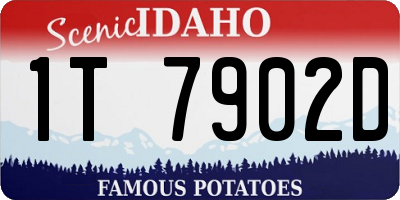 ID license plate 1T7902D