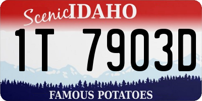 ID license plate 1T7903D