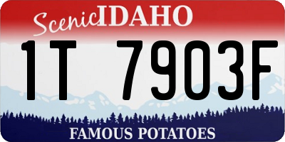 ID license plate 1T7903F