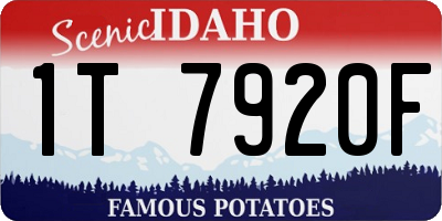 ID license plate 1T7920F
