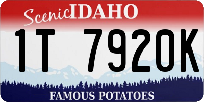 ID license plate 1T7920K