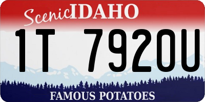 ID license plate 1T7920U