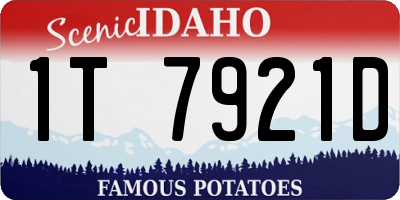 ID license plate 1T7921D
