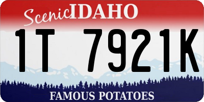 ID license plate 1T7921K