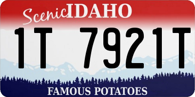 ID license plate 1T7921T