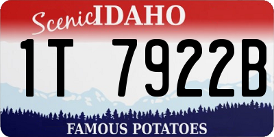 ID license plate 1T7922B