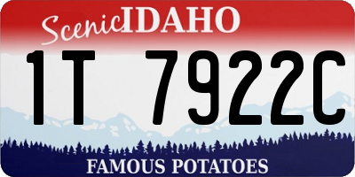 ID license plate 1T7922C