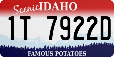 ID license plate 1T7922D