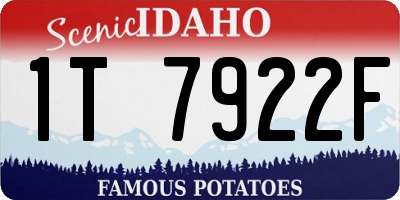 ID license plate 1T7922F