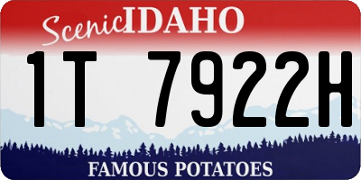 ID license plate 1T7922H