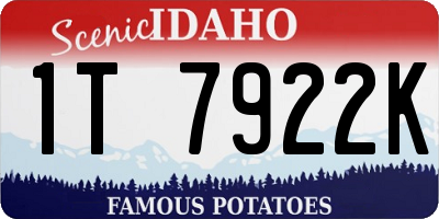 ID license plate 1T7922K