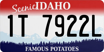 ID license plate 1T7922L
