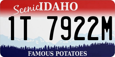 ID license plate 1T7922M