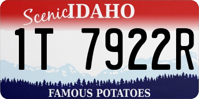 ID license plate 1T7922R