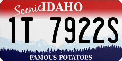 ID license plate 1T7922S