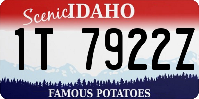 ID license plate 1T7922Z