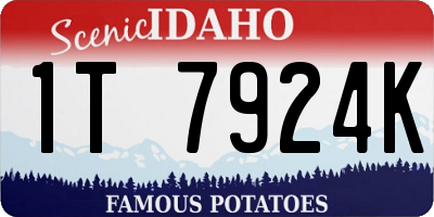 ID license plate 1T7924K