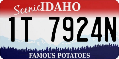 ID license plate 1T7924N