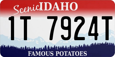 ID license plate 1T7924T