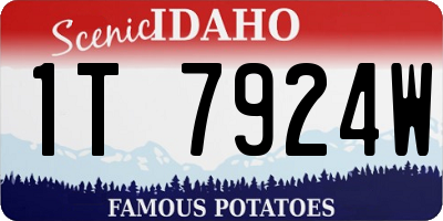ID license plate 1T7924W