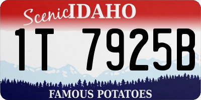 ID license plate 1T7925B
