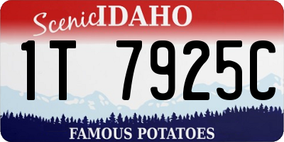 ID license plate 1T7925C