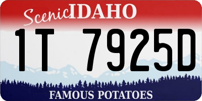 ID license plate 1T7925D