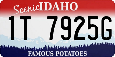 ID license plate 1T7925G