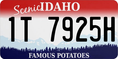 ID license plate 1T7925H