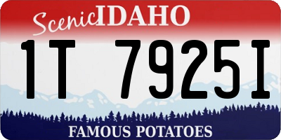 ID license plate 1T7925I
