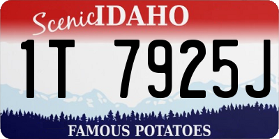 ID license plate 1T7925J