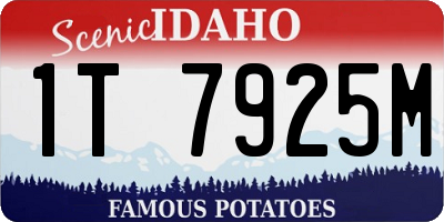 ID license plate 1T7925M