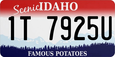 ID license plate 1T7925U
