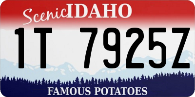 ID license plate 1T7925Z