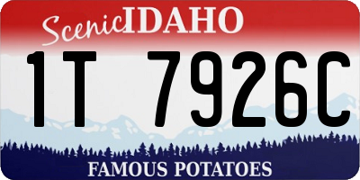 ID license plate 1T7926C