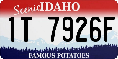 ID license plate 1T7926F