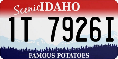 ID license plate 1T7926I