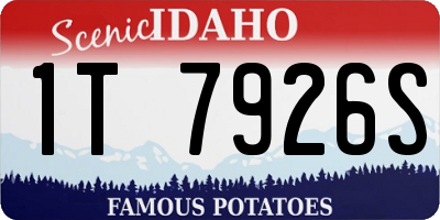 ID license plate 1T7926S