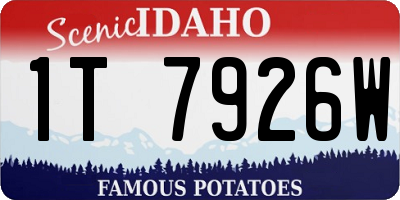 ID license plate 1T7926W
