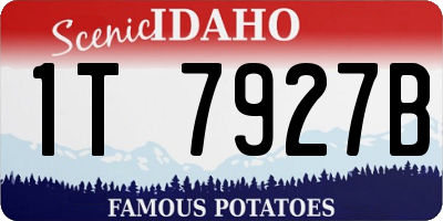 ID license plate 1T7927B