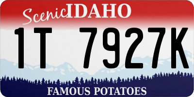ID license plate 1T7927K