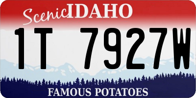 ID license plate 1T7927W