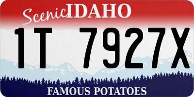 ID license plate 1T7927X