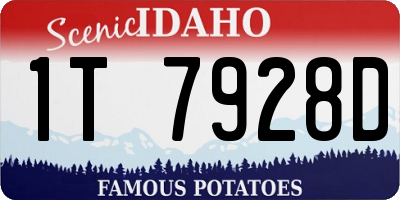 ID license plate 1T7928D
