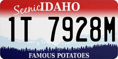 ID license plate 1T7928M